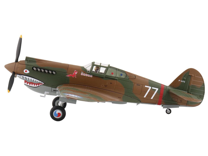 Curtiss P-40B Hawk 81-A2 Fighter-Bomber Aircraft "No.77 Robert Smith 3rd Pursuit Squadron" (1941) American Volunteer Group in China "Air Power Series" 1/48 Diecast Model by Hobby Master image 2