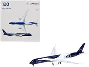 Airbus A350-900 Commercial Aircraft "Lufthansa 100 Years" (D-AIXL) Blue with Graphics 1/500 Diecast Model Airplane by Herpa