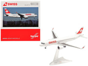 Airbus A220-100 Commercial Aircraft "Swiss International Air Lines" (HB-JBH) White with Red Tail 1/200 Diecast Model Airplane by Herpa image 3