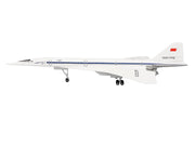 Tupolev Tu-144D Commercial Aircraft "Aeroflt - Technik Museum Sinsheim" (CCCP-77112) White with Blue Stripes 1/400 Diecast Model Airplane by Herpa image 2
