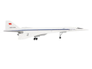 Tupolev Tu-144D Commercial Aircraft "Aeroflt - Technik Museum Sinsheim" (CCCP-77112) White with Blue Stripes 1/400 Diecast Model Airplane by Herpa image 3