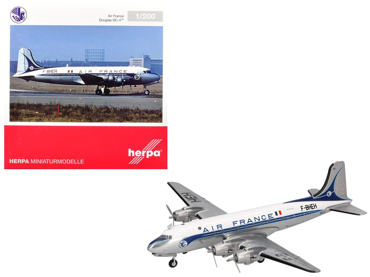 Herpa Air France Douglas DC-4 F-BHEH white blue stripes 1:200 HE571104-001, view 1