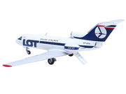 Yakovlev Yak-40 Commercial Aircraft "LOT Polish Airlines" (SP-GEA) White with Blue Stripes and Tail 1/200 Diecast Model by Herpa image 5