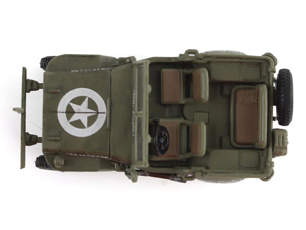 U.S. 1/4 ton Military Vehicle Olive Drab "Gen. George Patton US 3rd Army War Eagle" (1945) United States Army "Ground Power Series" 1/72 Diecast Model by Hobby Master image 3