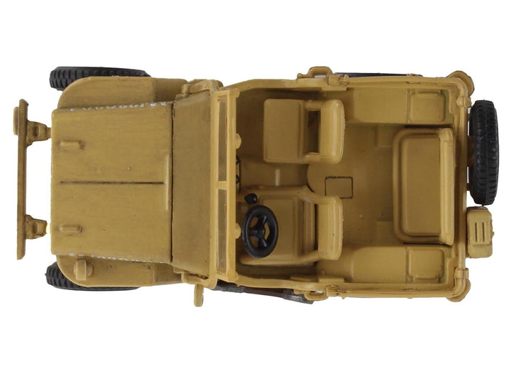 U.S. 1/4 ton Military Vehicle Desert Sand "British 8th Army Gen. Bernard Montgomery Sicily" (1943) Royal Army "Ground Power Series" 1/72 Diecast Model by Hobby Master image 2