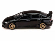 Honda Mugen Civic Type R (FD2) RHD (Right Hand Drive) Crystal Black Pearl with Gold Wheels "JDM64" Series 1/64 Diecast Model Car by Hobby Japan image 2