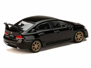 Honda Mugen Civic Type R (FD2) RHD (Right Hand Drive) Crystal Black Pearl with Gold Wheels "JDM64" Series 1/64 Diecast Model Car by Hobby Japan image 3