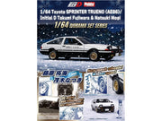 Toyota Sprinter Trueno (AE86) RHD (Right Hand Drive) White with Black Stripes "Takumi Fujiwara & Natsuki Mogi - Initial D" (1995-2013) Manga "Diorama Set Series" 1/64 Diecast Model Car by Hobby Japan image 3