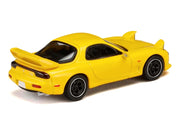 Mazda RX-7 (FD3S) RHD (Right Hand Drive) Yellow "Initial D" (1995-2013) Manga "Diorama Set Series" 1/64 Diecast Model Car by Hobby Japan image 3