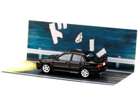 Mitsubishi Lancer RS Evolution III RHD (Right Hand Drive) Black "Initial D" (1995-2013) Manga "Diorama Set Series" 1/64 Diecast Model car by Hobby Japan image 4