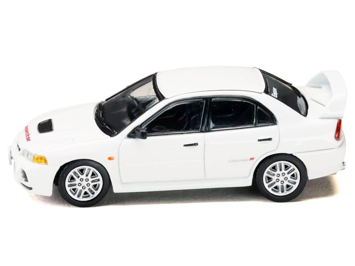 Mitsubishi Lancer RS Evolution IV RHD (Right Hand Drive) "MonStar" White "Initial D" (1995-2013) Manga "Diorama Set Series" 1/64 Diecast Model car by Hobby Japan image 2