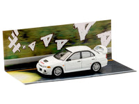 Mitsubishi Lancer RS Evolution IV RHD (Right Hand Drive) "MonStar" White "Initial D" (1995-2013) Manga "Diorama Set Series" 1/64 Diecast Model car by Hobby Japan image 4