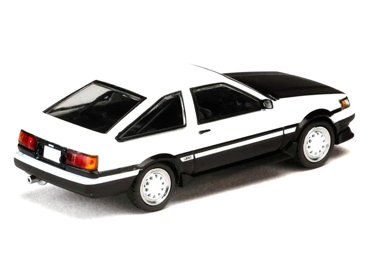Toyota Corolla Levin (AE86) RHD (Right Hand Drive) White with Carbon Hood "Initial D" (1995-2013) Manga "Diorama Set Series" 1/64 Diecast Model Car by Hobby Japan image 2