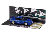 Toyota MR2 (SW20) RHD (Right Hand Drive) Blue Metallic "Kai Kogashiwa VS Takumi Fujiwara - Initial D" (1995-2013) Manga "Diorama Set Series" 1/64 Diecast Model Car by Hobby Japan image 2