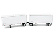 28' Dry Van Double Pup Trailers White Set of 2 pieces 1/87 (HO) Scale Plastic Model by HO Logistics image 2