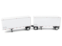 28' Dry Van Double Pup Trailers White Set of 2 pieces 1/87 (HO) Scale Plastic Model by HO Logistics image 2