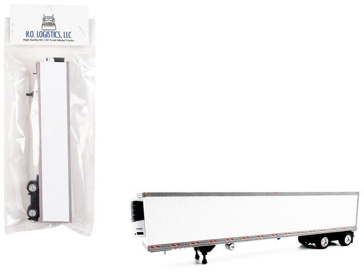 53' Spread Axle Refrigerated Trailer White 1/87 (HO) Plastic Model Car by HO Logistics