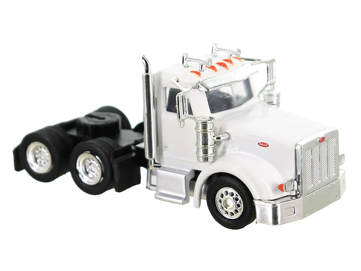 Peterbilt 367 Truck Tractor with Day Cab White and Articulated Tank Trailer "Cemex" White with Blue Stripes Combo Set 1/87 (HO) Plastic Model Car by HO Logistics image 2