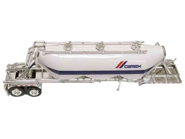Peterbilt 367 Truck Tractor with Day Cab White and Articulated Tank Trailer "Cemex" White with Blue Stripes Combo Set 1/87 (HO) Plastic Model Car by HO Logistics image 4