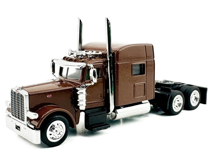 Peterbilt 389 Truck Tractor with Sleeper Cab Brown Metallic 1/87 (HO) Scale Plastic Model Car by HO Logistics image 2