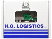 Peterbilt 389 Truck Tractor with Sleeper Cab "Cargill" Green and Covered Grain Trailer White with Green Tarp Combo Set 1/87 (HO) Plastic Model Car by HO Logistics image 3