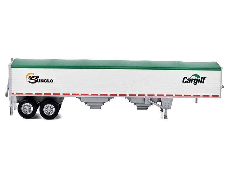 Covered Grain Trailer White with Green Tarp "SunGlo - Cargill" 1/87 (HO) Plastic Model Car by HO Logistics image 2