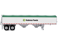 Covered Grain Trailer White with Green Tarp "Nutrena Feeds" 1/87 (HO) Plastic Model Car by HO Logistics image 2