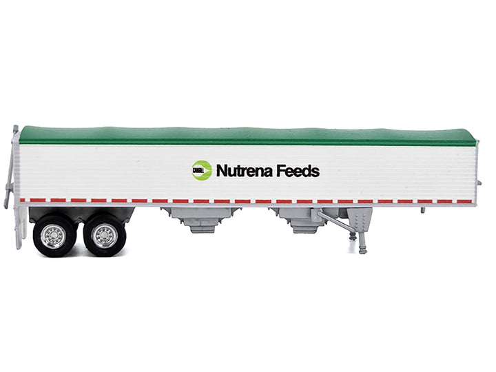 Covered Grain Trailer White with Green Tarp "Nutrena Feeds" 1/87 (HO) Plastic Model Car by HO Logistics image 2