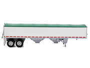 Covered Grain Trailer White with Green Tarp 1/87 (HO) Plastic Model Car by HO Logistics image 2