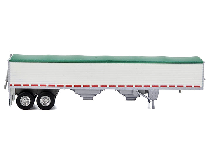 Covered Grain Trailer White with Green Tarp 1/87 (HO) Plastic Model Car by HO Logistics image 2