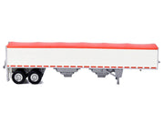 Covered Grain Trailer White with Red Tarp 1/87 (HO) Plastic Model Car by HO Logistics image 2