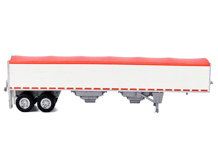 Covered Grain Trailer White with Red Tarp 1/87 (HO) Plastic Model Car by HO Logistics image 2