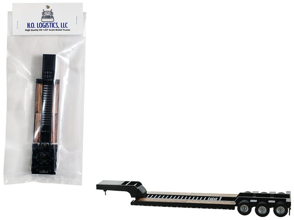 Low Boy Flatbed Trailer Black 1/87 (HO) Plastic Model Car by HO Logistics