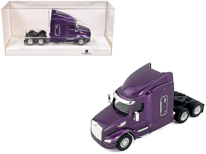 Peterbilt 579 Sleeper Cab Purple Metallic 1/87 (HO) Plastic Model Car by HO Logistics