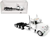 Peterbilt 589 3-Axel Day Cab White 1/87 (HO) Plastic Model Car by HO Logistics
