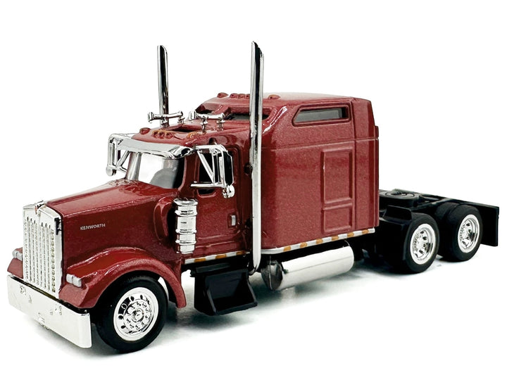 Kenworth W900L Truck Tractor with Sleeper Cab Red Metallic 1/87 (HO) Scale Plastic Model Car by HO Logistics image 2