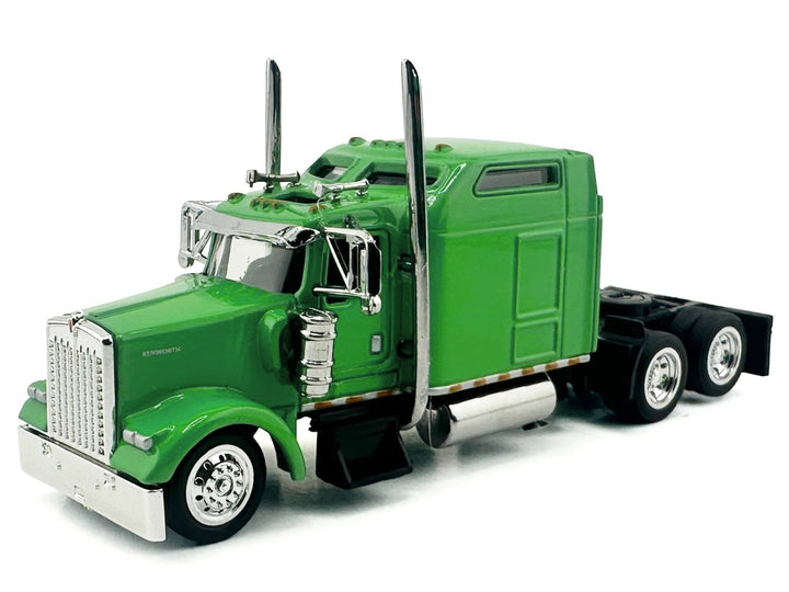 Kenworth W900L Truck Tractor with Sleeper Cab Lime Green 1/87 (HO) Scale Plastic Model Car by HO Logistics image 2