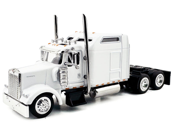 Kenworth W900L Truck Tractor with Sleeper Cab White 1/87 (HO) Scale Plastic Model Car by HO Logistics image 2