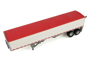 Kenworth W900L Truck Tractor with Sleeper Cab Red and Covered Grain Trailer White with Red Tarp Combo Set 1/87 (HO) Plastic Model Car by HO Logistics image 4