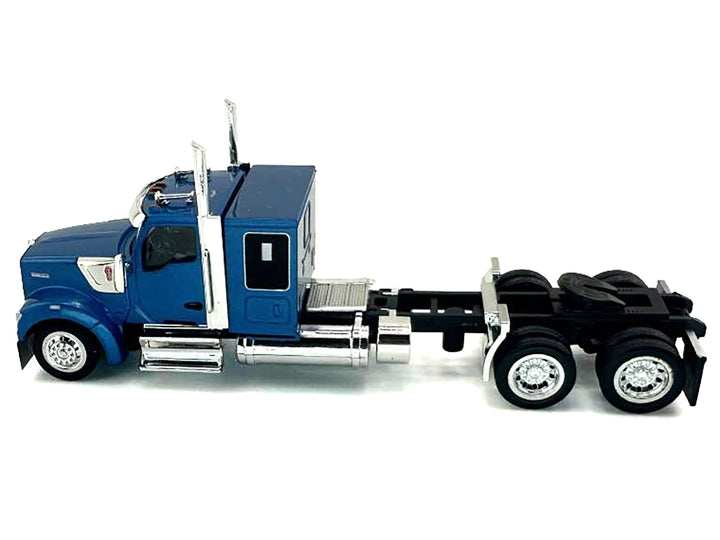 Kenworth W990 with Flat Top Sleeper Cab Blue Metallic 1/87 (HO) Plastic Model Car by HO Logistics image 2
