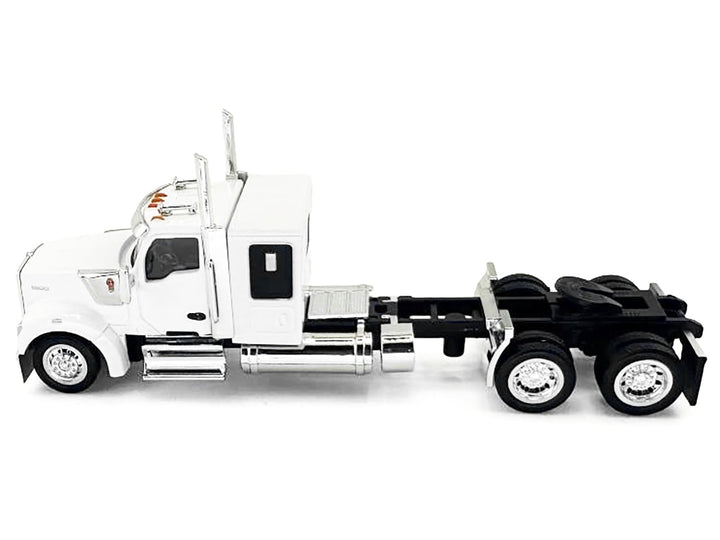 Kenworth W990 with Flat Top Sleeper Cab White 1/87 (HO) Plastic Model Car by HO Logistics image 2