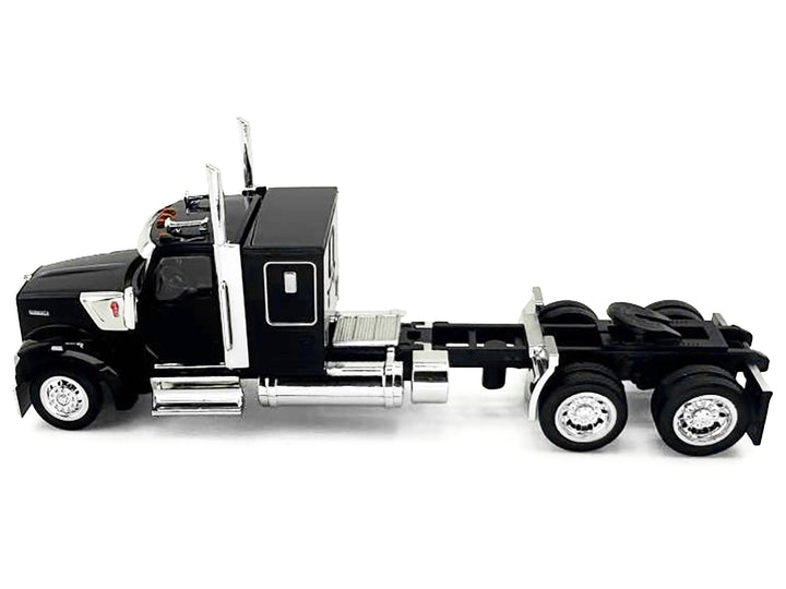 Kenworth W990 with Flat Top Sleeper Cab Black 1/87 (HO) Plastic Model Car by HO Logistics image 2