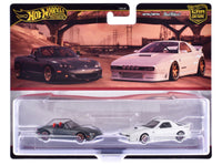 Mazda Mazdaspeed Miata Gray Metallic and Mazda RX7 FC Pandem White "Car Culture" Set of 2 Cars Diecast Model Cars by Hot Wheels image 3