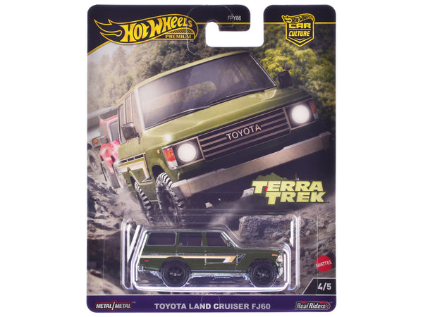 Toyota Land Cruiser FJ60 Green with Stripes "Terra Trek" Series Diecast Model Car by Hot Wheels