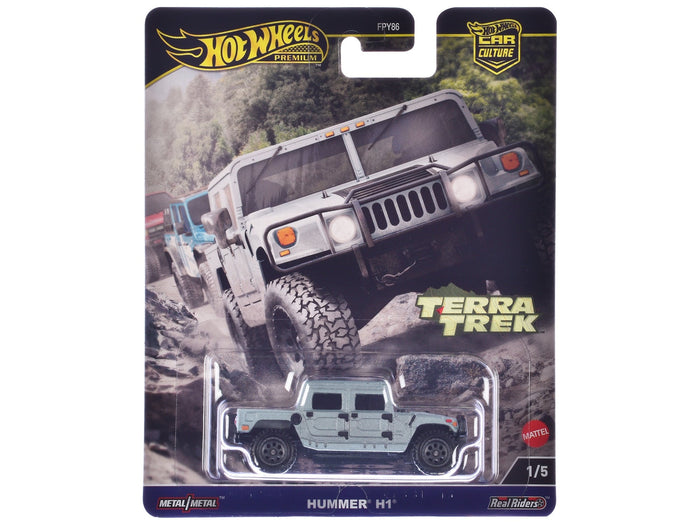 Hot Wheels Hummer H1 pickup gray metallic Terra Trek diecast model HRV90, view 1
