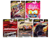 "Pop Culture 2025" 5 piece Set Q "Premium Series" Diecast Model Cars by Hot Wheels