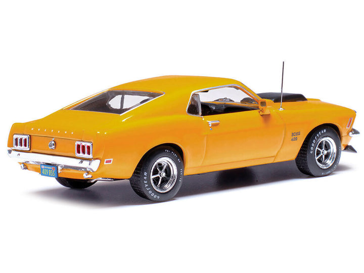 1970 Ford Mustang Boss 429 Bright Yellow with Black Hood Scoop 1/43 Diecast Model Car by IXO Models image 2