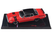 1971 Plymouth GTX Rally Red with Black Top and Stripes 1/43 Diecast Model by IXO Models image 2