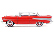1957 Chevrolet Bel Air Red with White Top and Red Interior 1/64 Diecast Model by IXO Models image 2