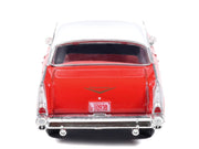 1957 Chevrolet Bel Air Red with White Top and Red Interior 1/64 Diecast Model by IXO Models image 5